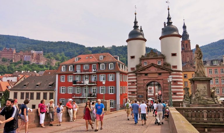 Germany Old Town Heidelberg City Gate Bridge