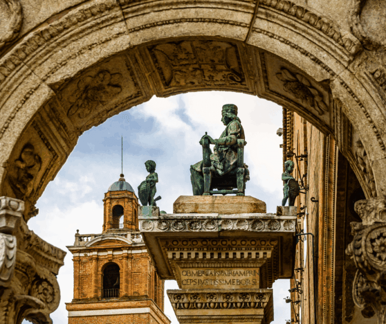 famous old town of Ferrara, Italy