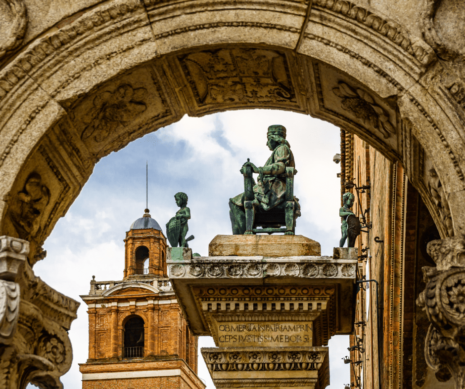 famous old town of Ferrara, Italy