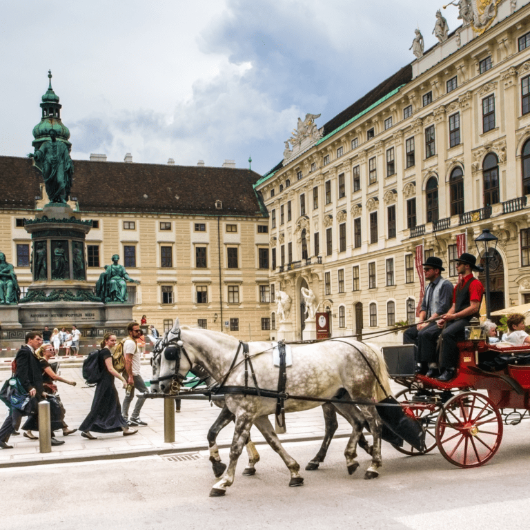 Horse and Carriage in front of Hofburg Palace, Vienna, Austria