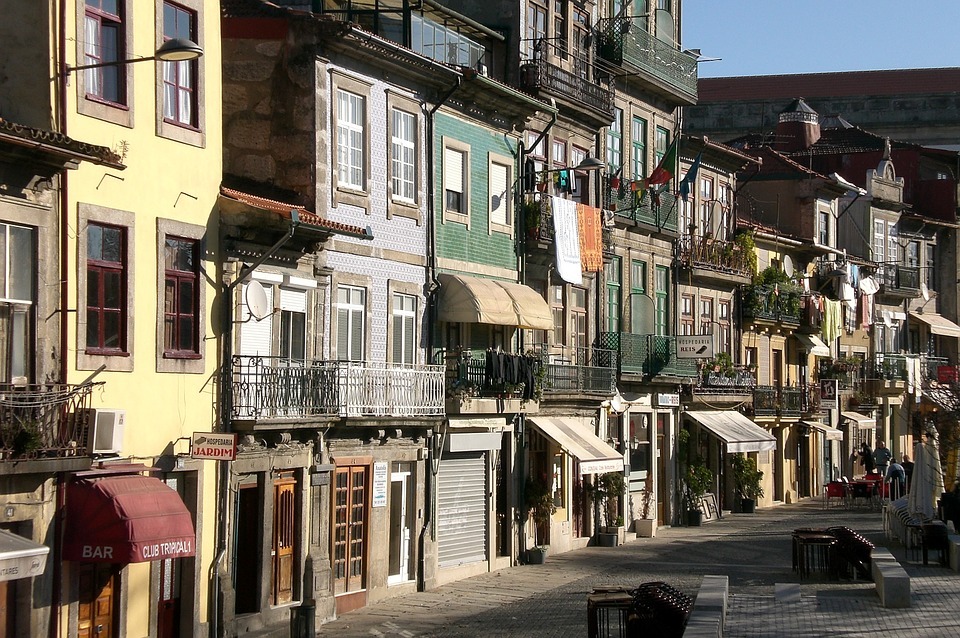 Houses Facades Facade Old Town Porto Portugal