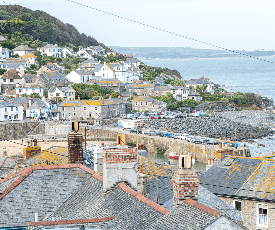 A view of Mousehole, a traditional fishing village in Cornwall, UK