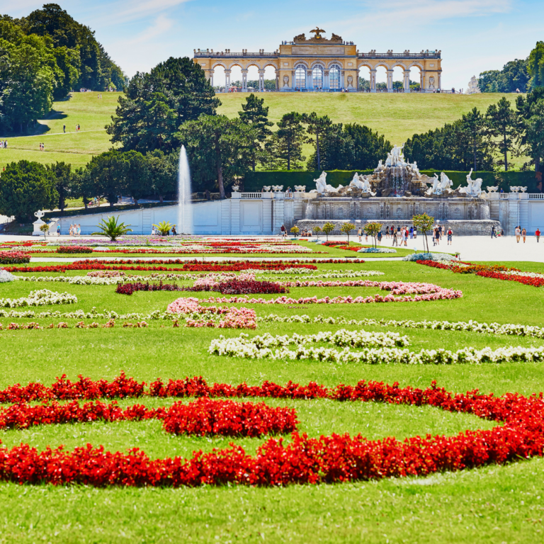 Neptune fountain and gardens Schonbrunn Palace, Vienna, Austria