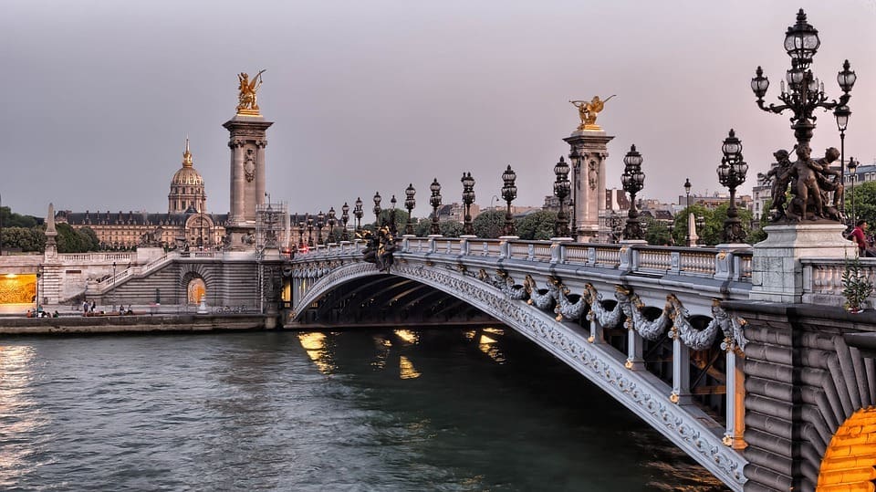 Paris Pont Alexander Iii Bridge Seine River France