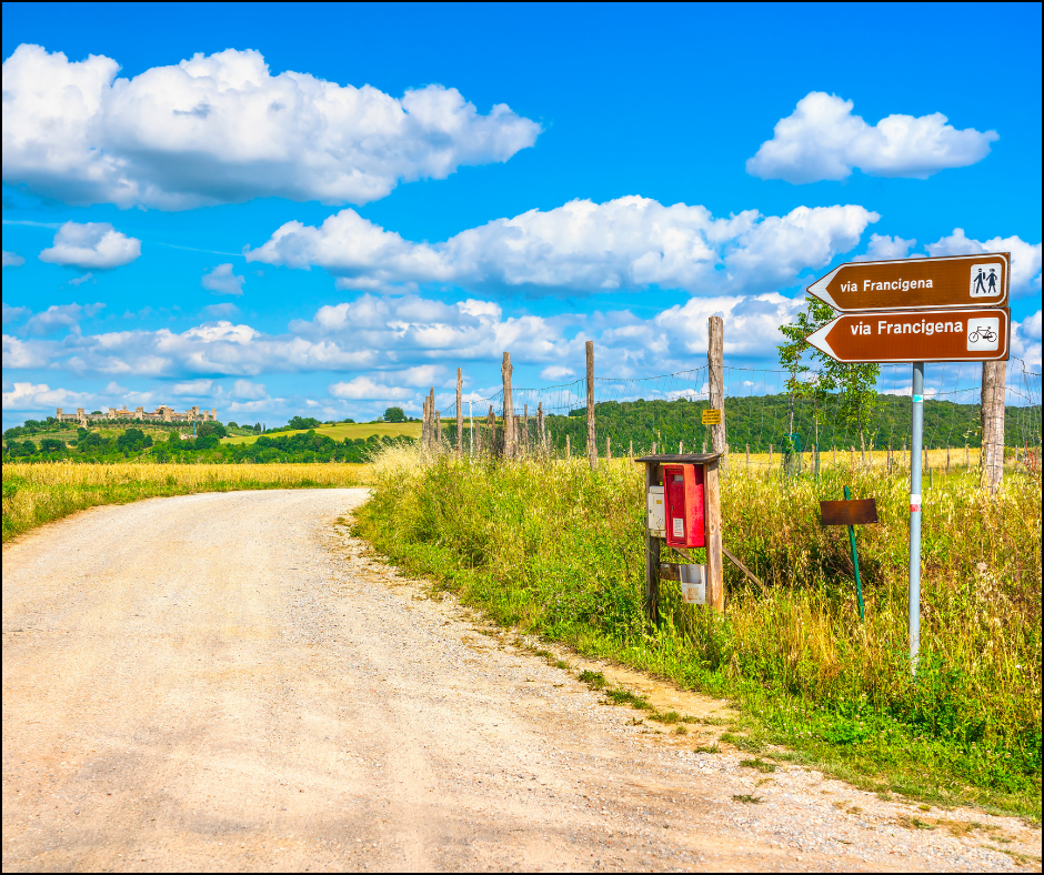 The Via Francigena, an ancient pilgrimage route stretching from Canterbury to Rome