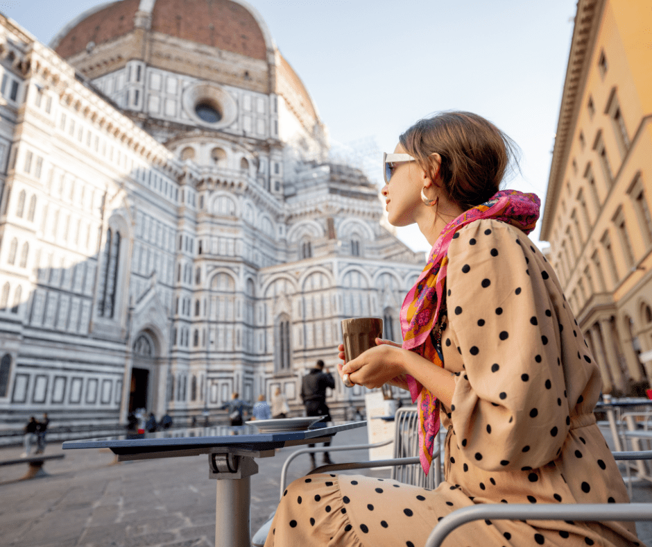 fashionably dressed woman in Rome--italian daily life traditions