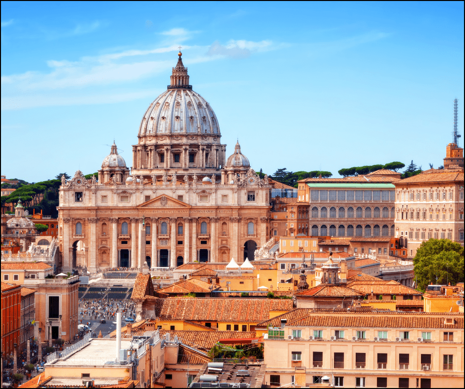 st peters basilica and vatican museums view form castel sant'angelo